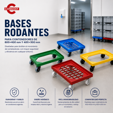 Bases rodantes en la industria alimentaria: higiene, seguridad y eficiencia en la manipulación